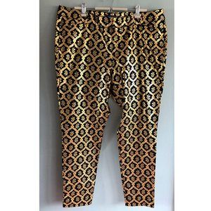 Old Navy Gold and black straight leg pants